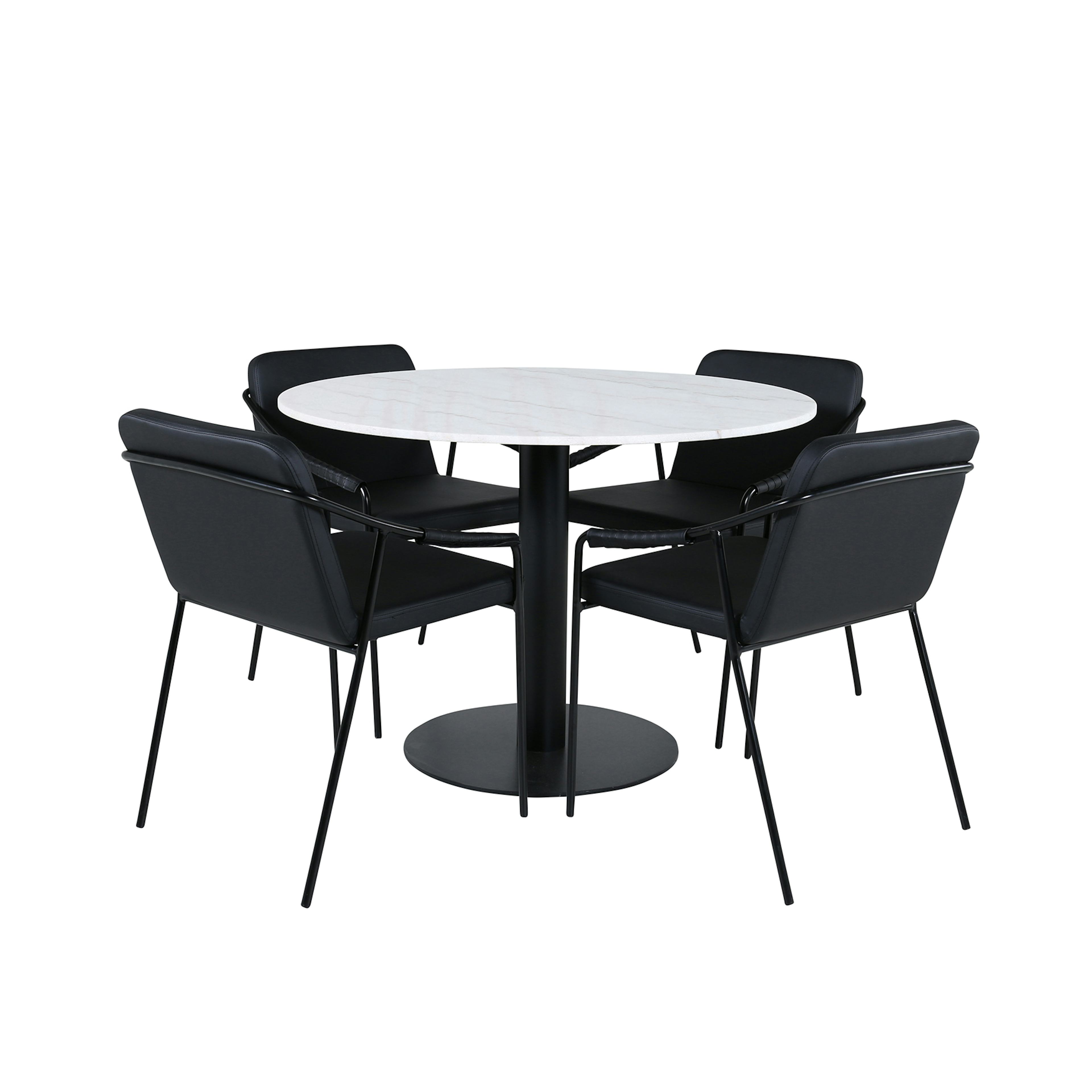 Matgrupp Venture Home med Ester Matbord och 4 Tjärö Matstolar