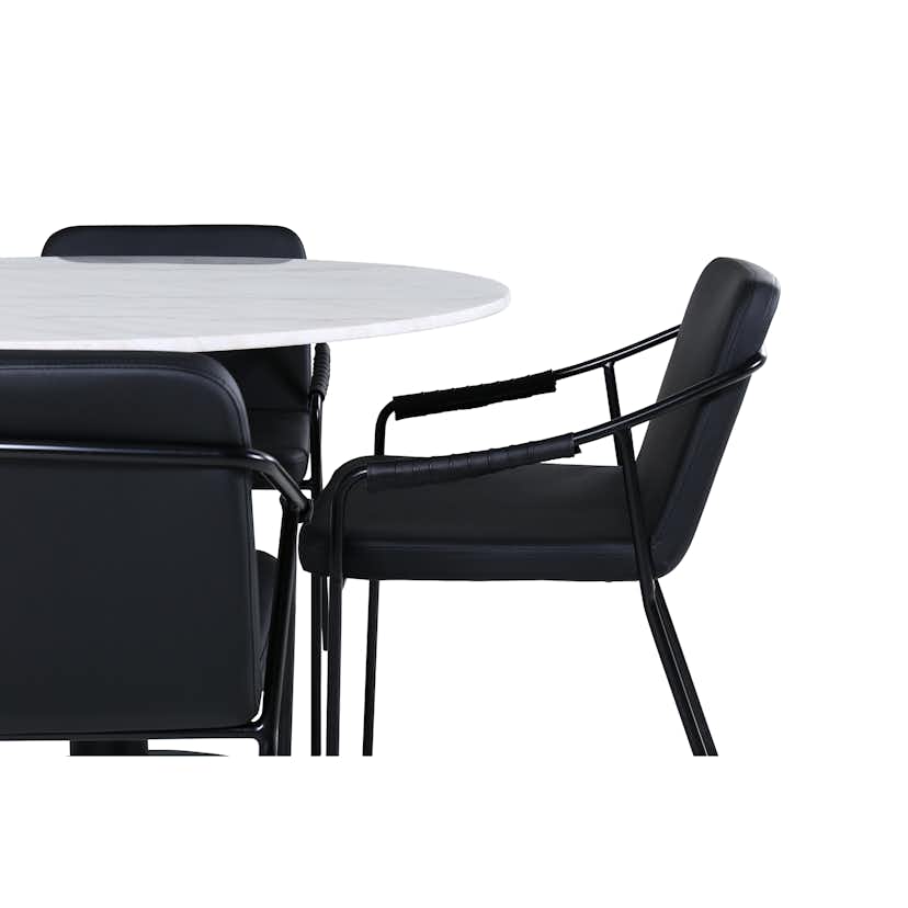 Matgrupp Venture Home med Ester Matbord och 4 Tjärö Matstolar