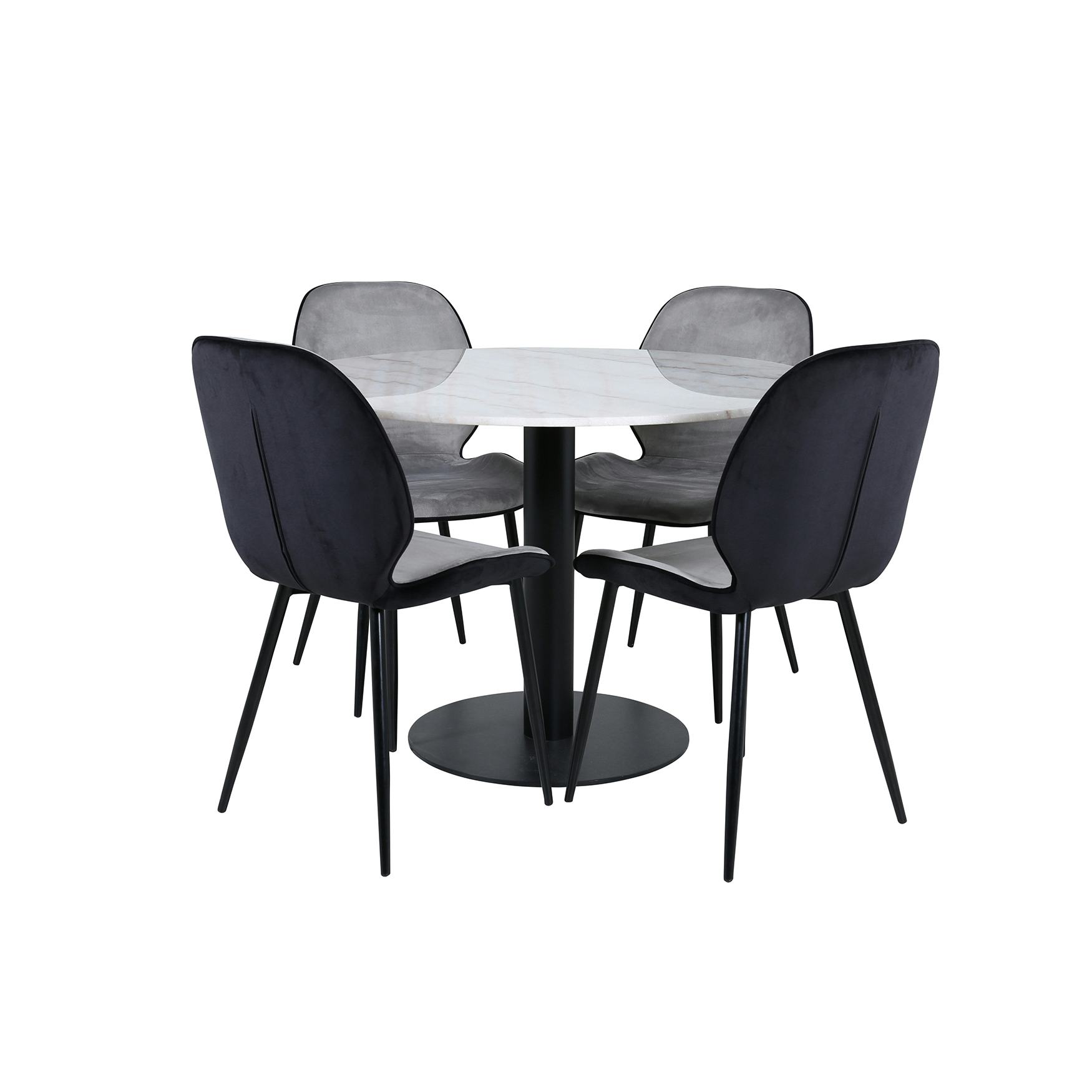 Matgrupp Venture Home Estelle Ø106 cm med 4 Emma Stolar