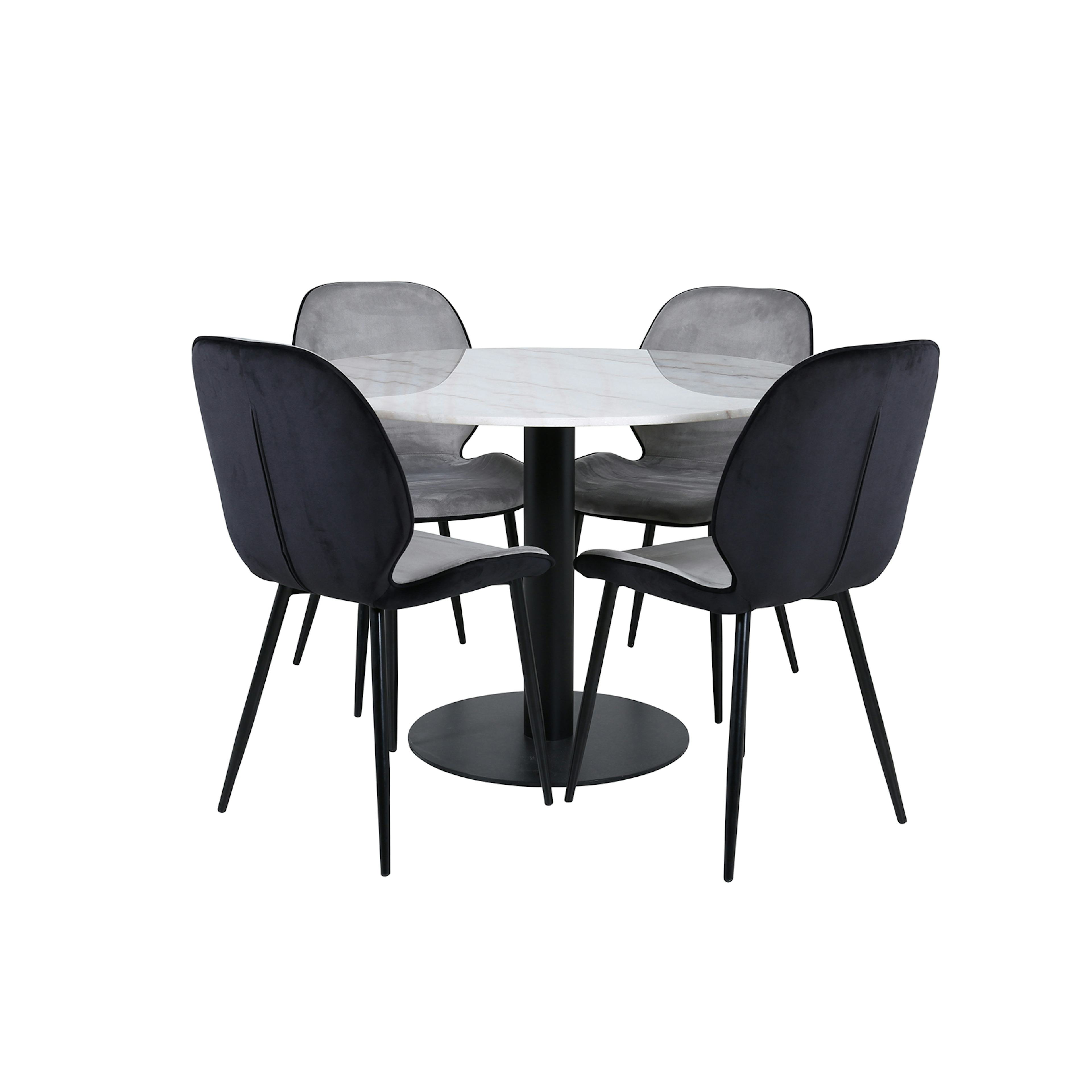 Matgrupp Venture Home Estelle Ø106 cm med 4 Emma Stolar