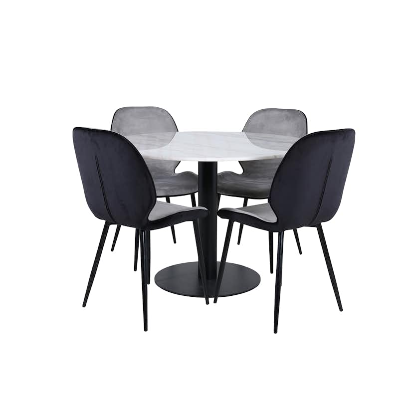 Matgrupp Venture Home Estelle Ø106 cm med 4 Emma Stolar