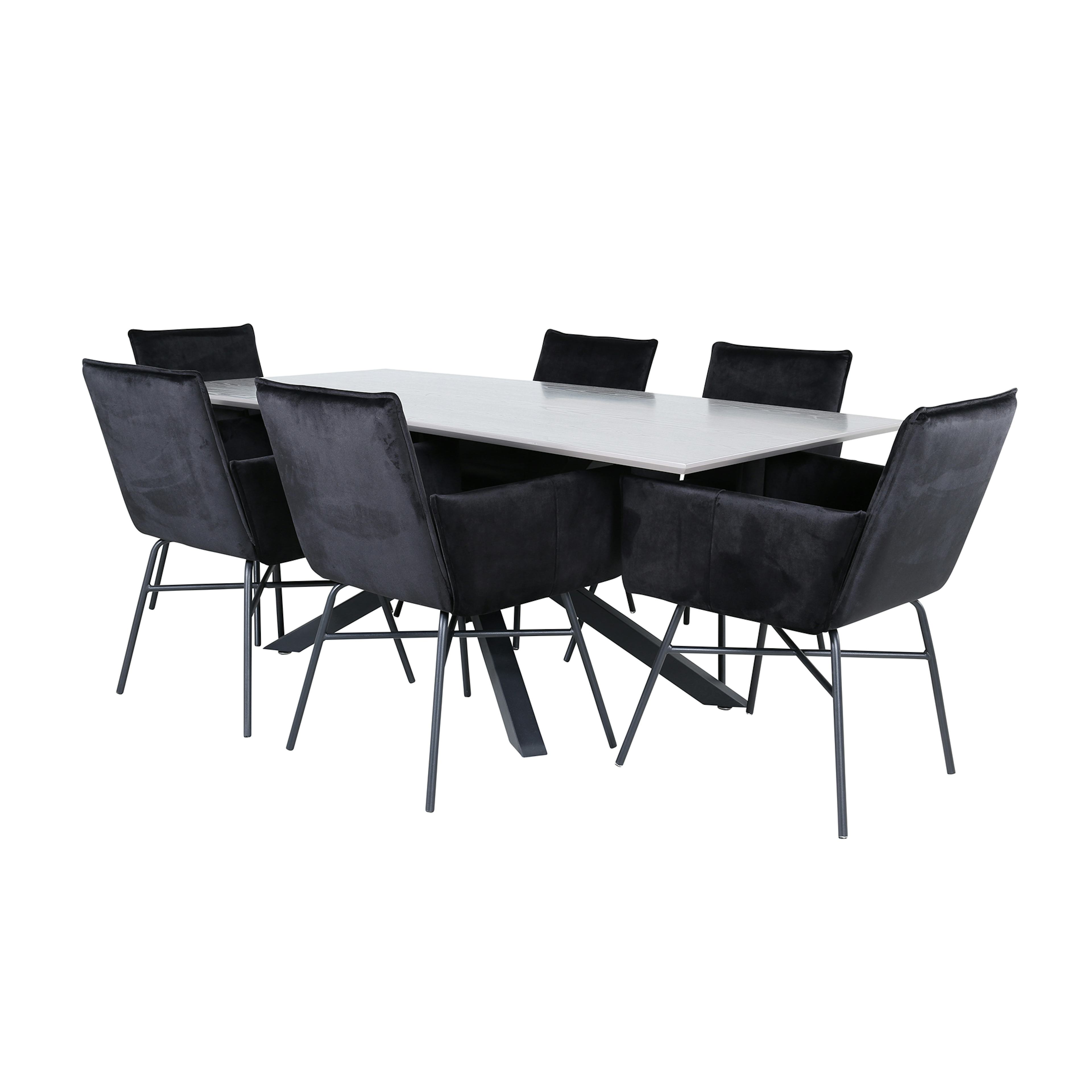 Matgrupp Venture Home med Piata Matbord och 6 Annika Matstolar