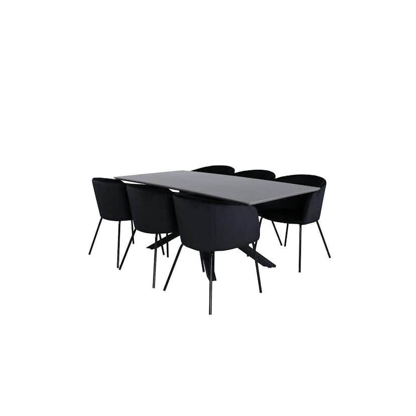 Matgrupp Venture Home Piata med 6 Bergen Stolar