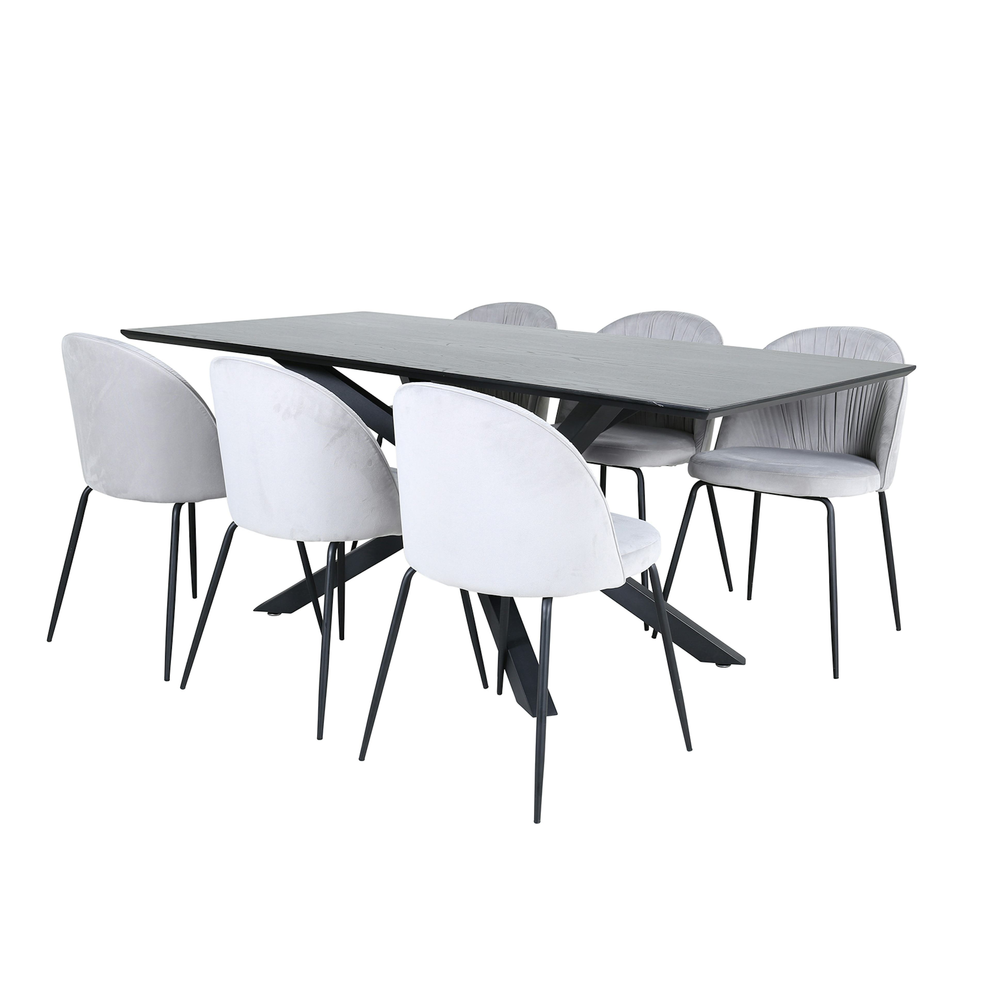 Matgrupp Venture Home med Piata Matbord och 6 Wrigley Matstolar