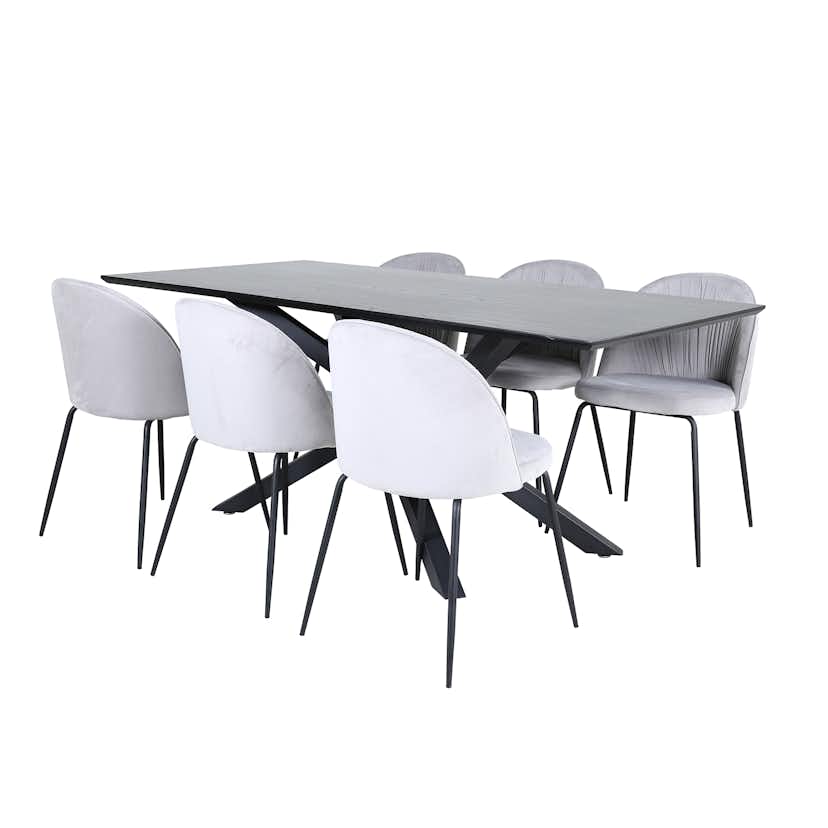 Matgrupp Venture Home med Piata Matbord och 6 Wrigley Matstolar