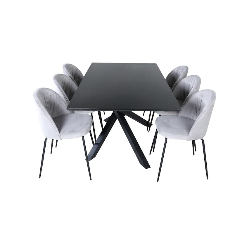 Matgrupp Venture Home med Piata Matbord och 6 Wrigley Matstolar