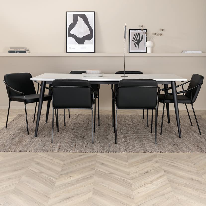 Matgrupp Venture Home Jolie med 6 Tjärö Stolar