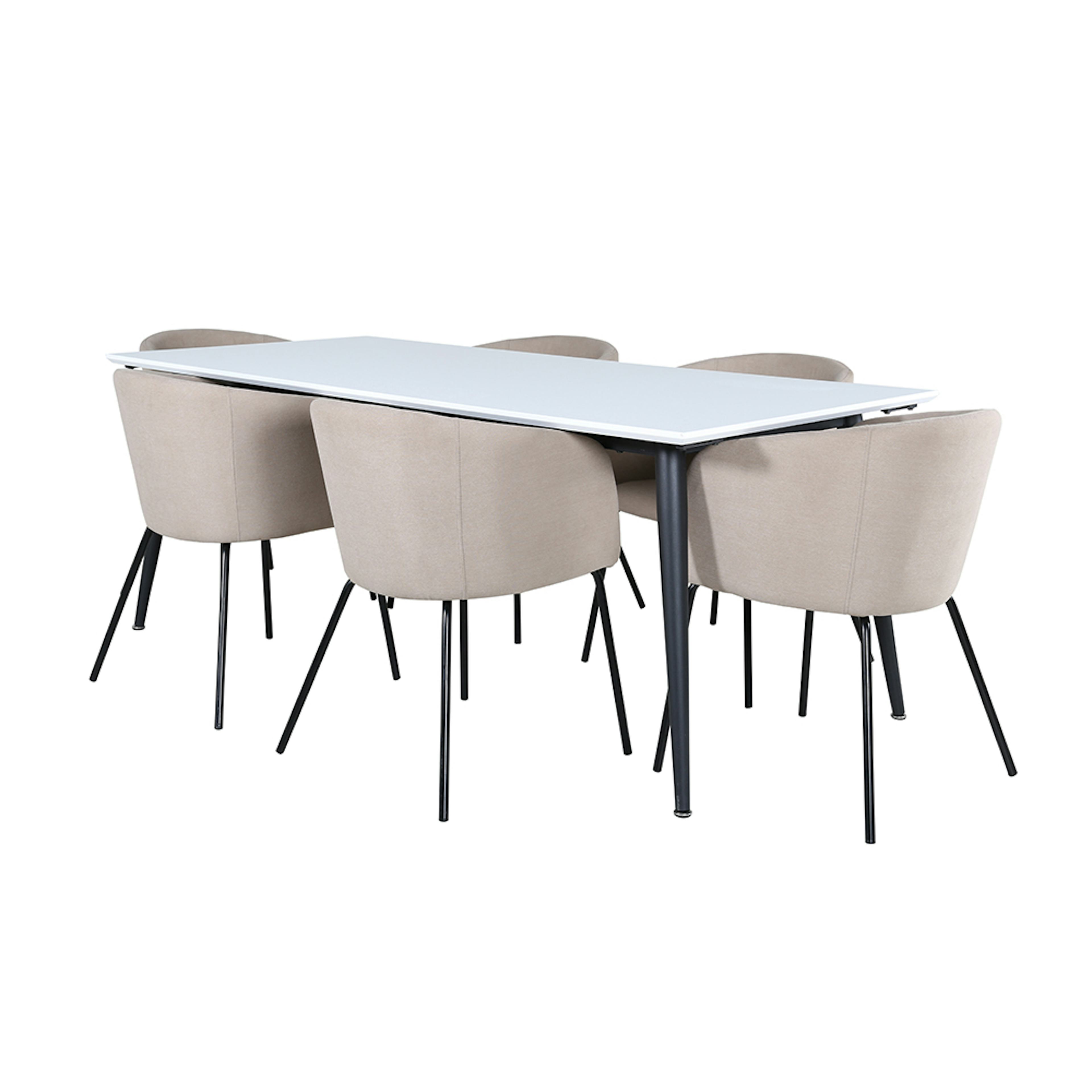 Matgrupp Venture Home Jolie med 6 Bergen Stolar Polyesterlinen