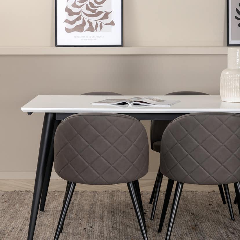 Matgrupp Venture Home Jolie med 6 Valentina Stitcthes Stolar Mikrofiber