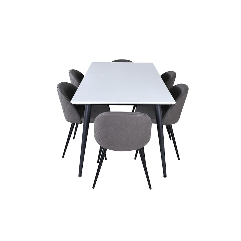 Matgrupp Venture Home Jolie med 6 Valentina Stitcthes Stolar Mikrofiber