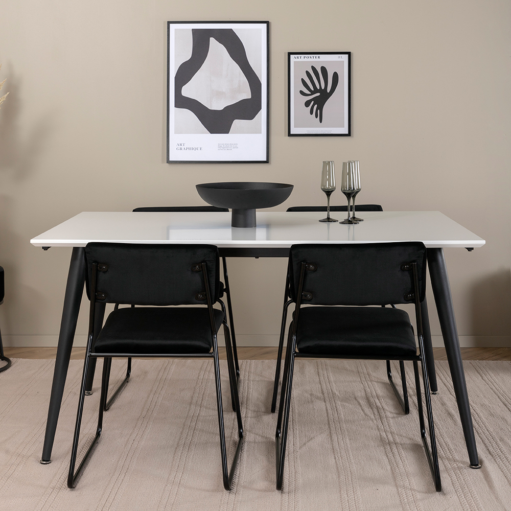 Matgrupp Venture Home Jolie med 4 Kungshamn Stolar Sammet