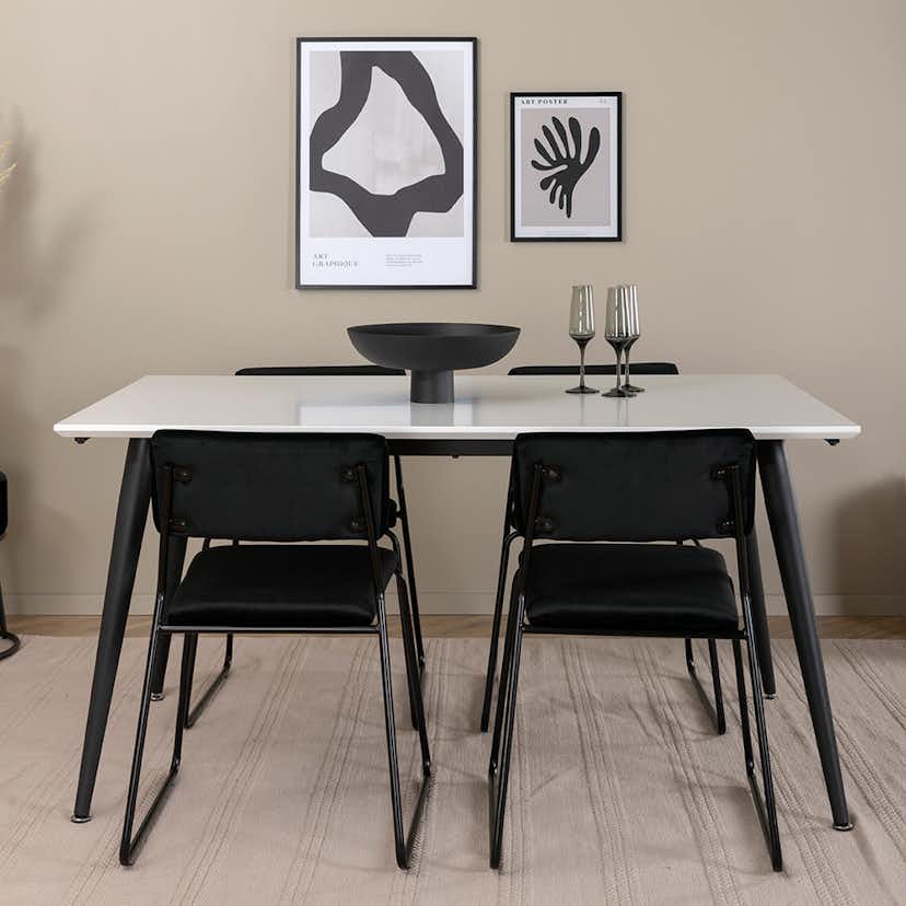 Matgrupp Venture Home Jolie med 4 Kungshamn Stolar Sammet