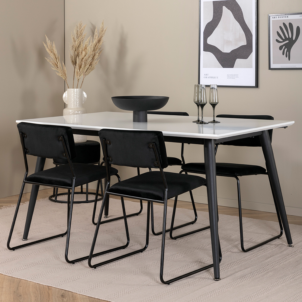 Matgrupp Venture Home Jolie med 4 Kungshamn Stolar Sammet