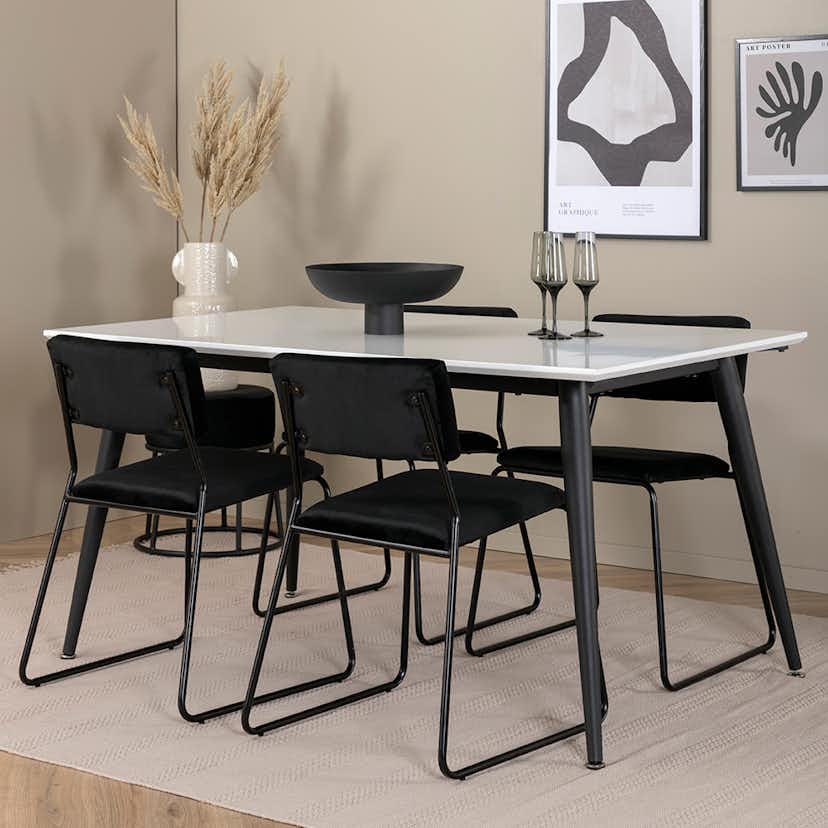 Matgrupp Venture Home Jolie med 4 Kungshamn Stolar Sammet