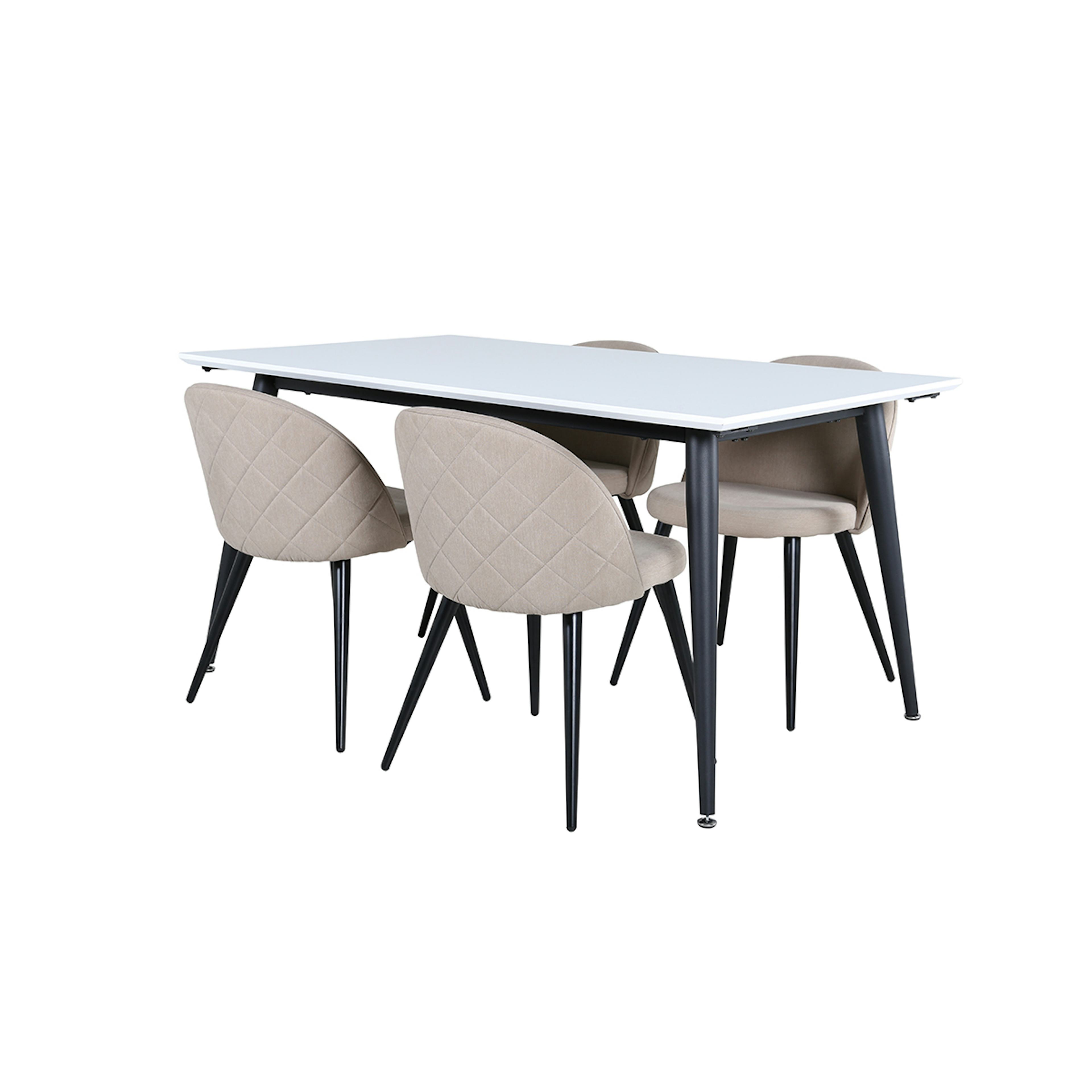 Matgrupp Venture Home Jolie med 4 Valentina Stitcthes Stolar Polyesterlinen