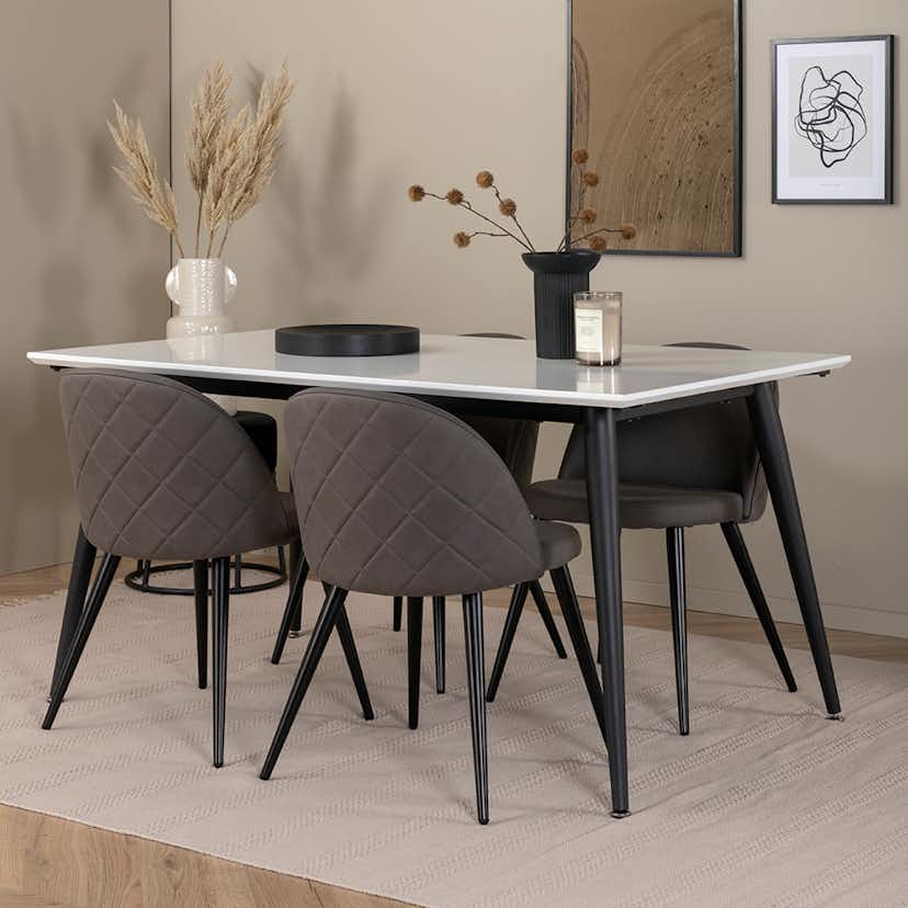 Matgrupp Venture Home Jolie med 4 Valentina Stitcthes Stolar Mikrofiber