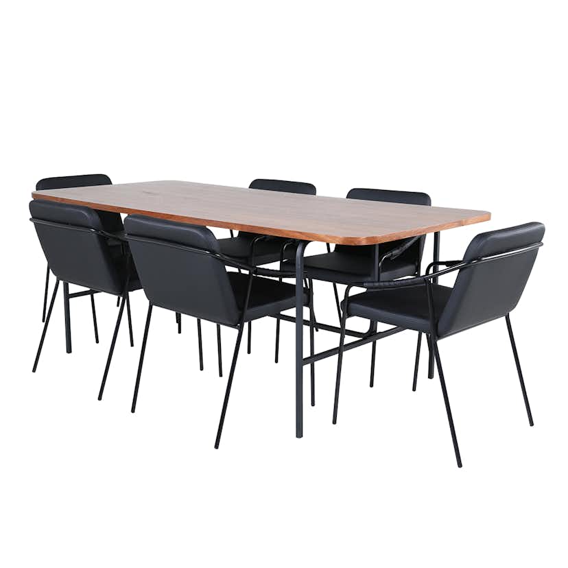 Matgrupp Venture Home Chicago matbord och Tjärö matstol Brun