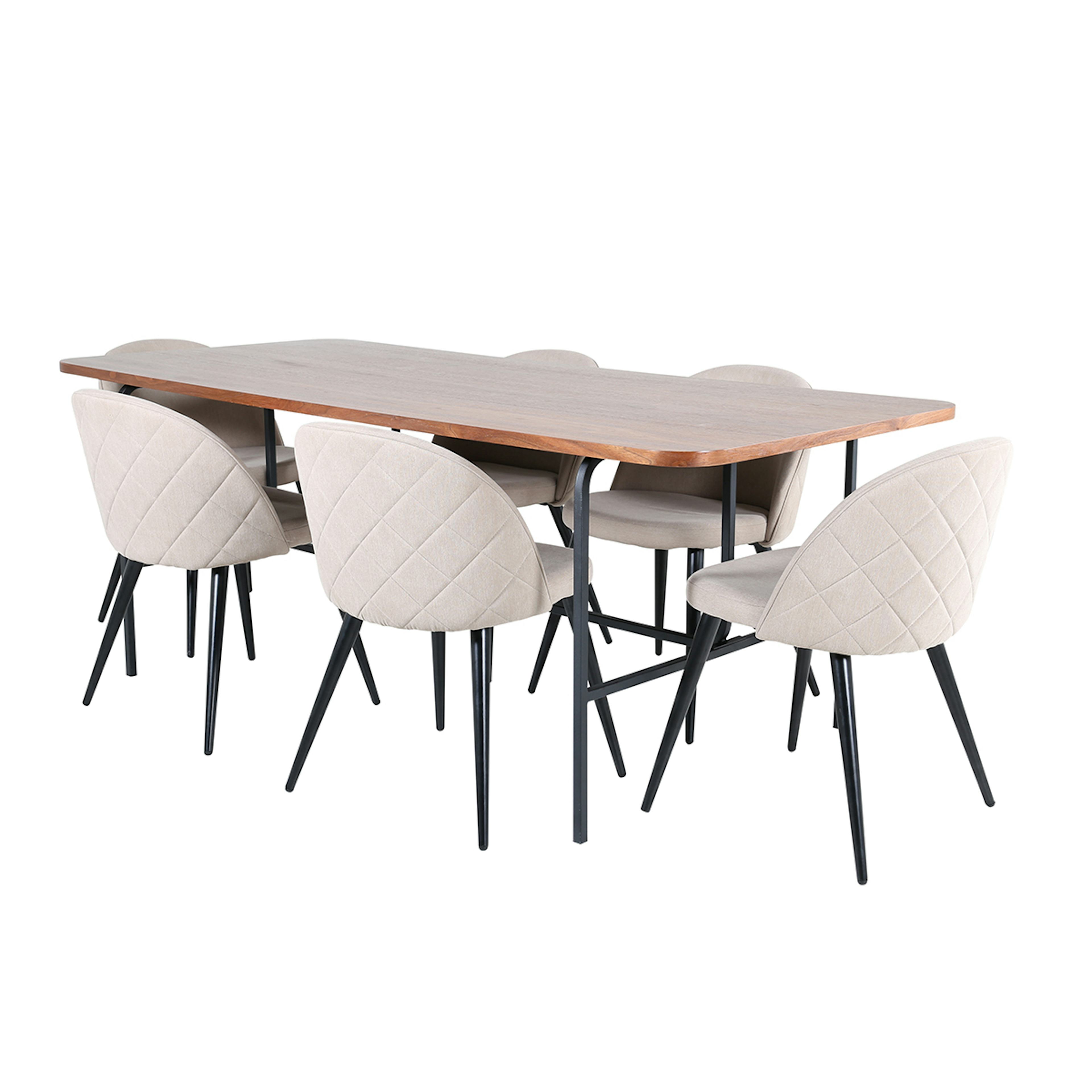 Matgrupp Venture Home Chicago matbord och Valentina Stitcthes matstol Brun