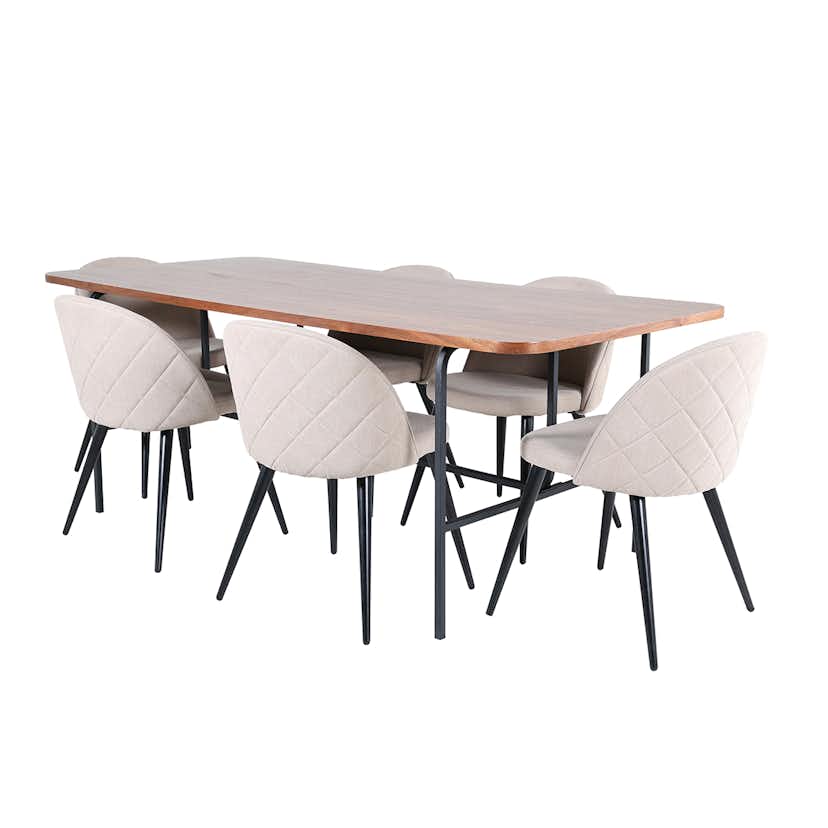 Matgrupp Venture Home Chicago matbord och Valentina Stitcthes matstol Brun