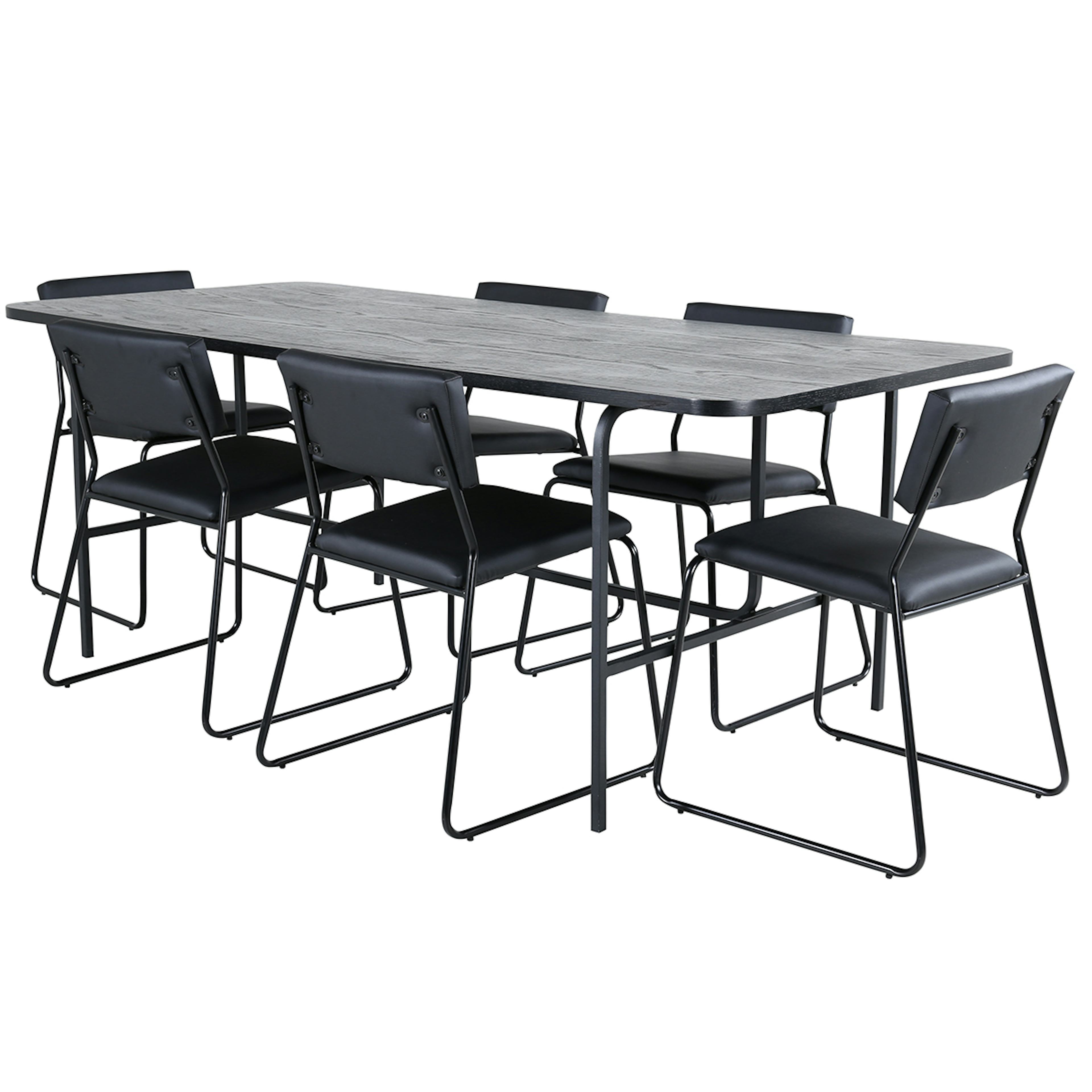 Matgrupp Venture Home Chicago matbord och Kungshamn matstol Svart