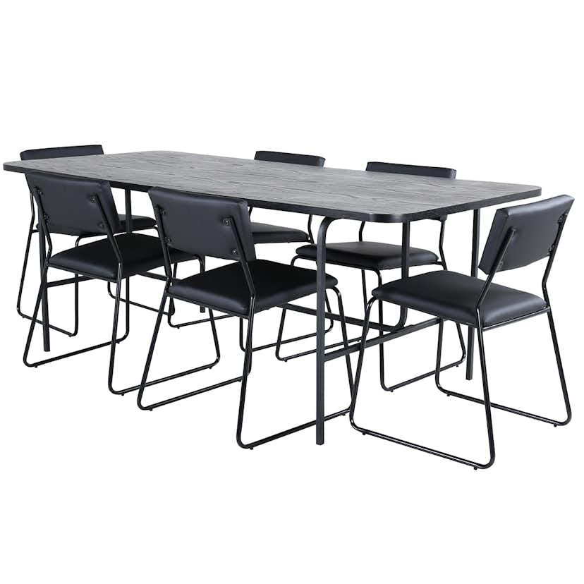 Matgrupp Venture Home Chicago matbord och Kungshamn matstol Svart