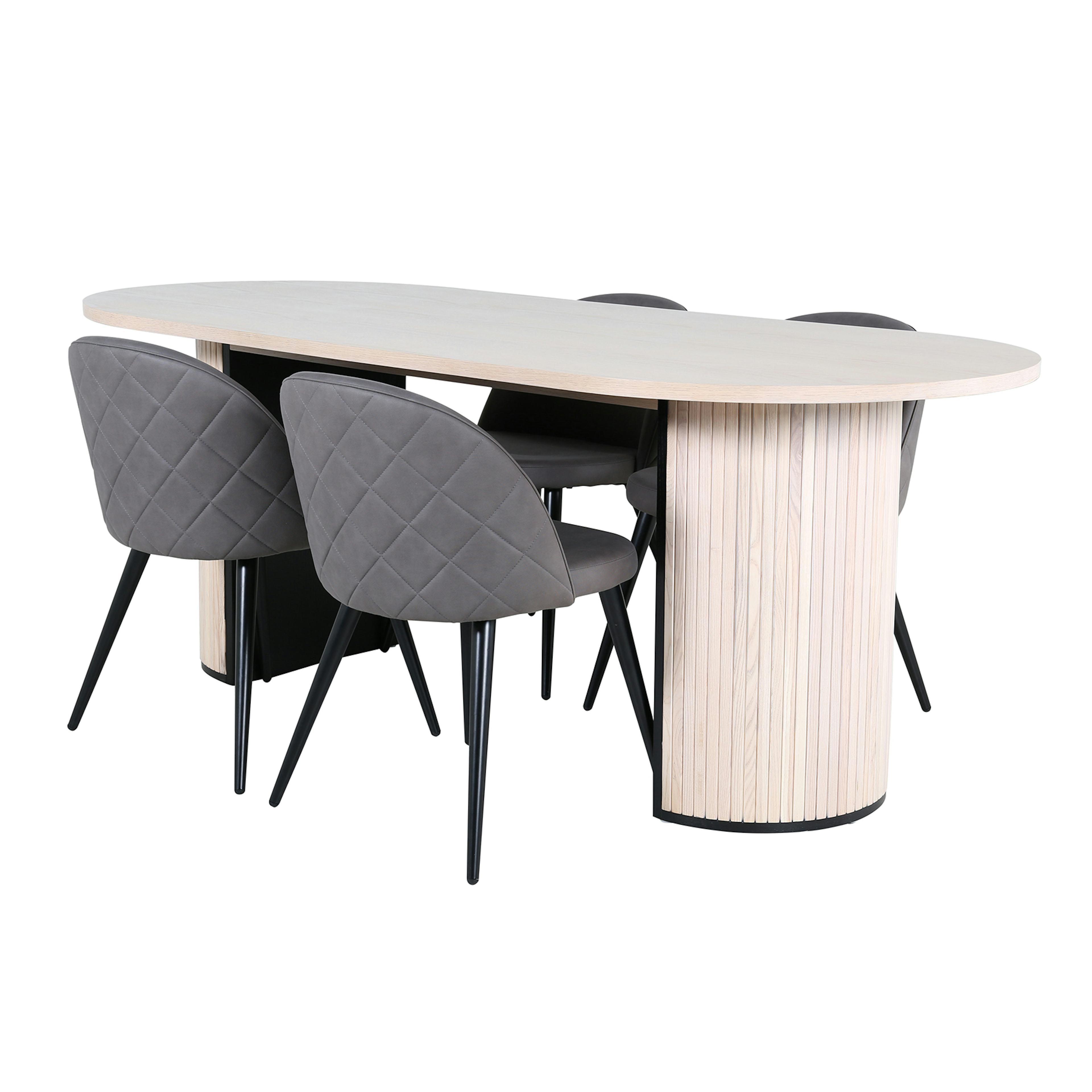 Matgrupp Venture Home med Bianca Matbord och 4 Valentina Stitcthes Matstolar