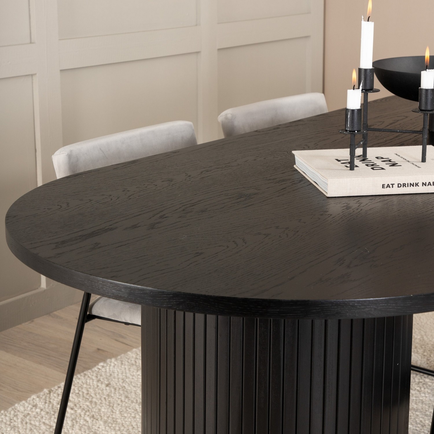 Matgrupp Venture Home Bianca Svart med 4 Kungshamn Stolar