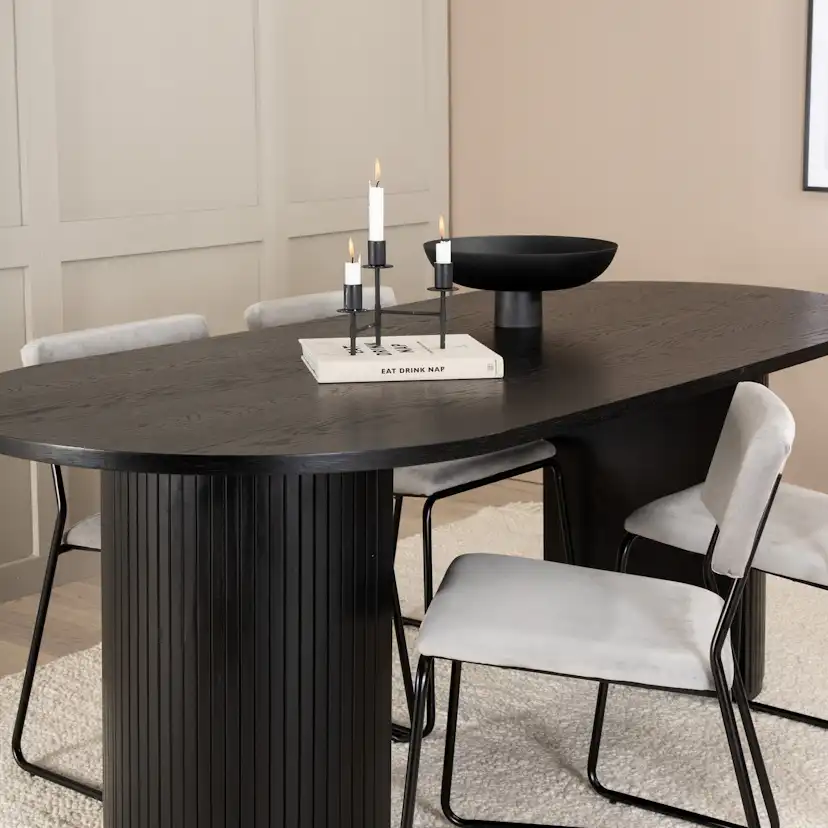 Matgrupp Venture Home Bianca Svart med 4 Kungshamn Stolar