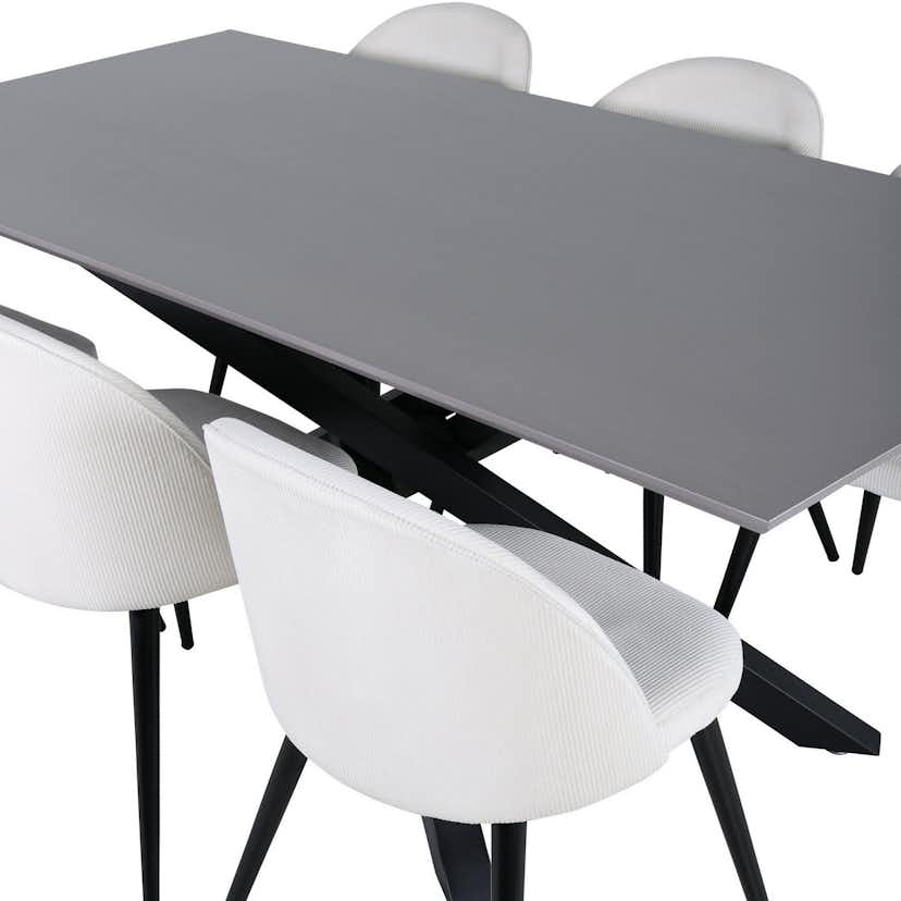 Matgrupp Venture Home med Piata Matbord och 6 Valentina Matstolar