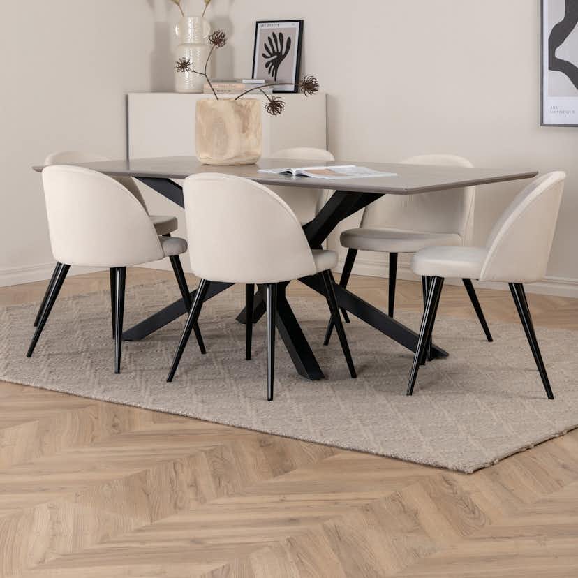 Matgrupp Venture Home med Piata Matbord och 6 Valentina Matstolar