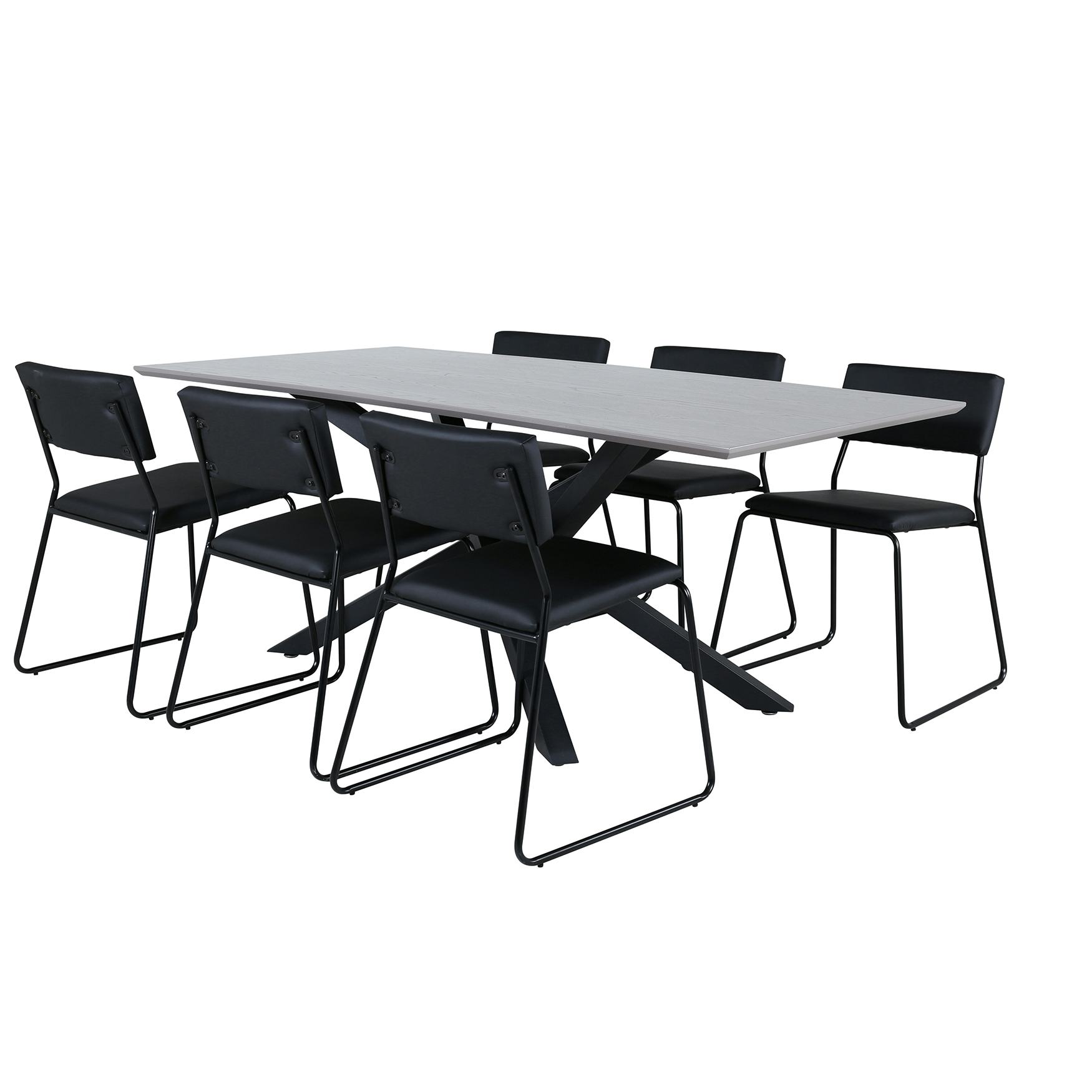 Matgrupp Venture Home med Piata Matbord och 6 Kungshamn Matstolar i Konstläder