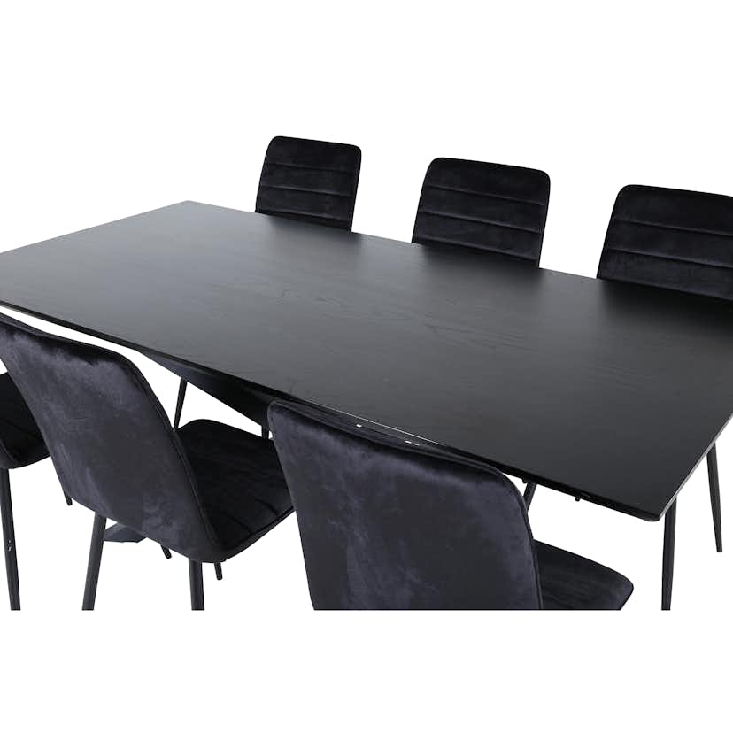 Matgrupp Venture Home med Piata Matbord och 6 Walerina Matstolar i Sammet