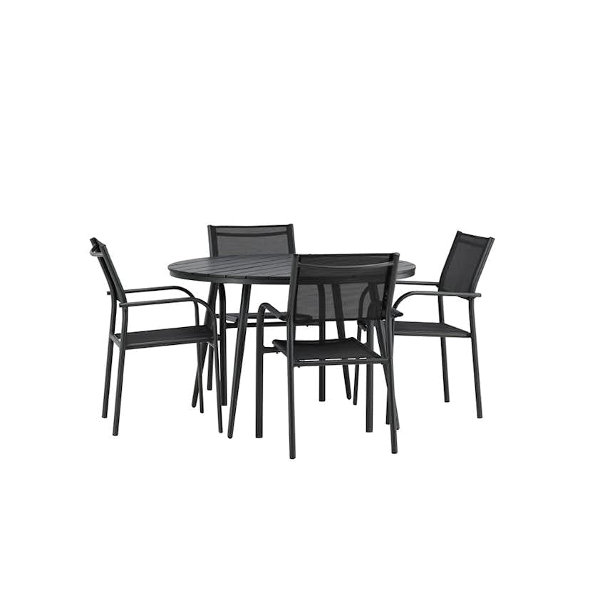 Matgrupp Utomhus Venture Home Break med 4 Santorini Trädgårdsstolar