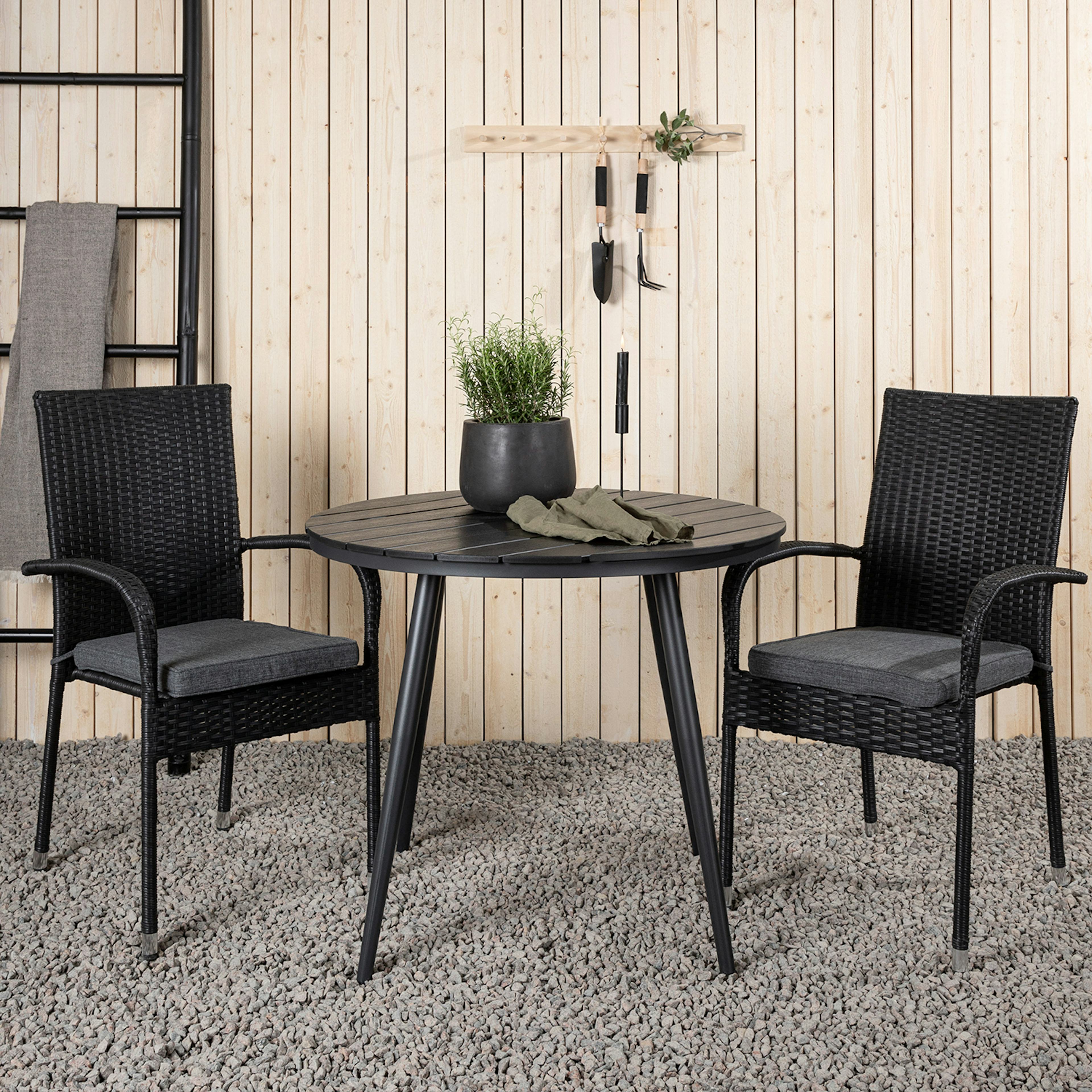 Matgrupp Utomhus Venture Home Break Ø90 med 2 Anna KarmTrädgårdsstolar