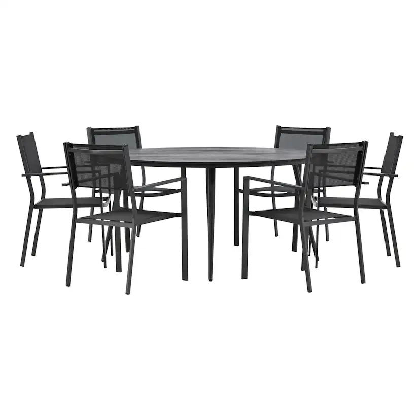 Matgrupp Venture Home Break Ø150 med 6 Copacabana Stapelstolar