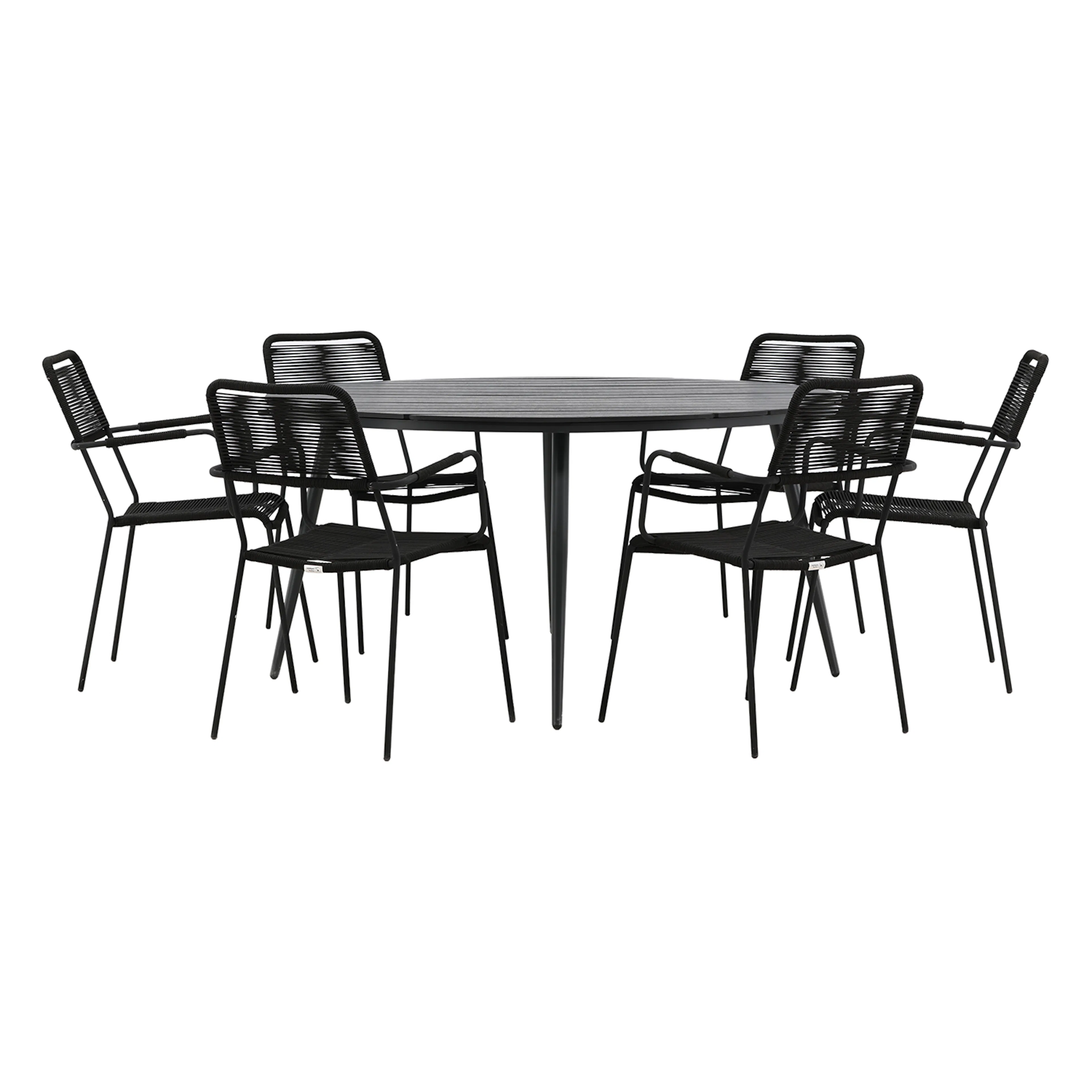 Matgrupp Venture Home Break Ø150 med 6 Lindos Karmstolar