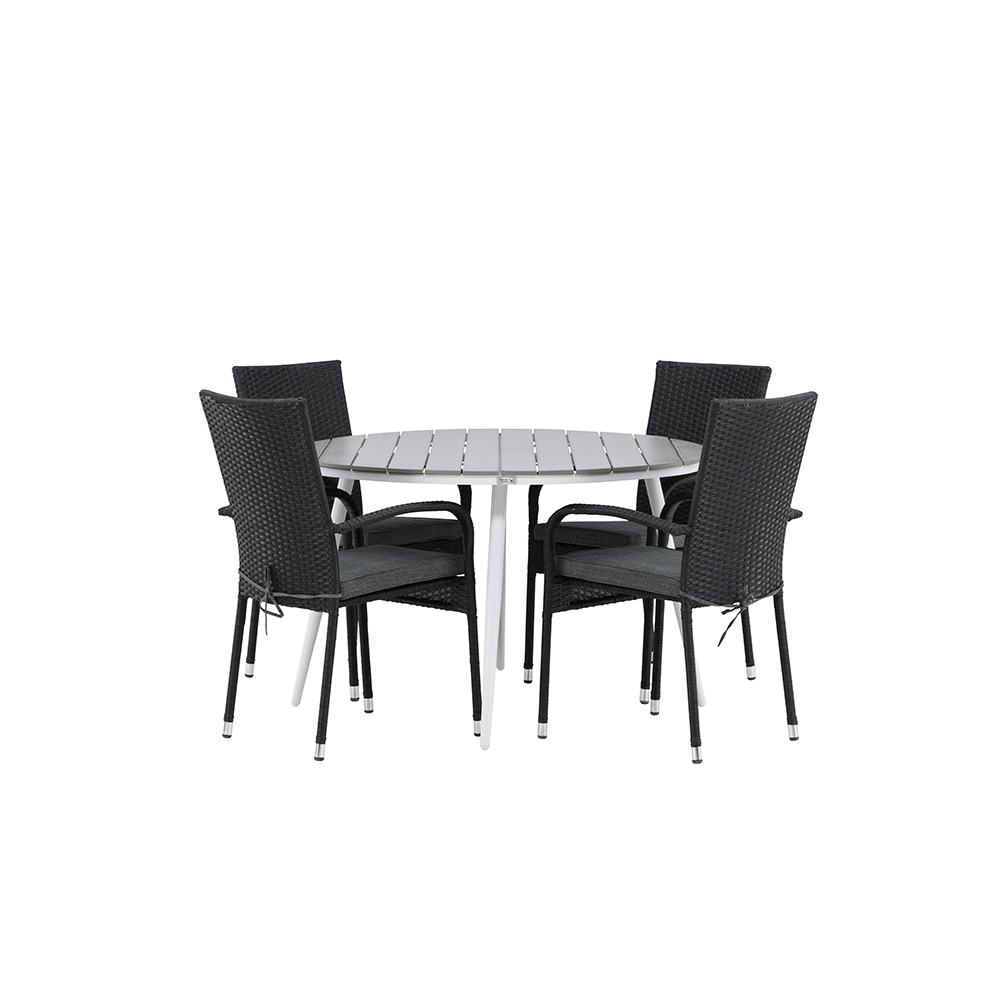 Matgrupp Venture Home Break Ø120 cm med 4 Anna Stolar