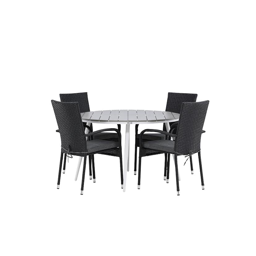 Matgrupp Venture Home Break Ø120 cm med 4 Anna Stolar