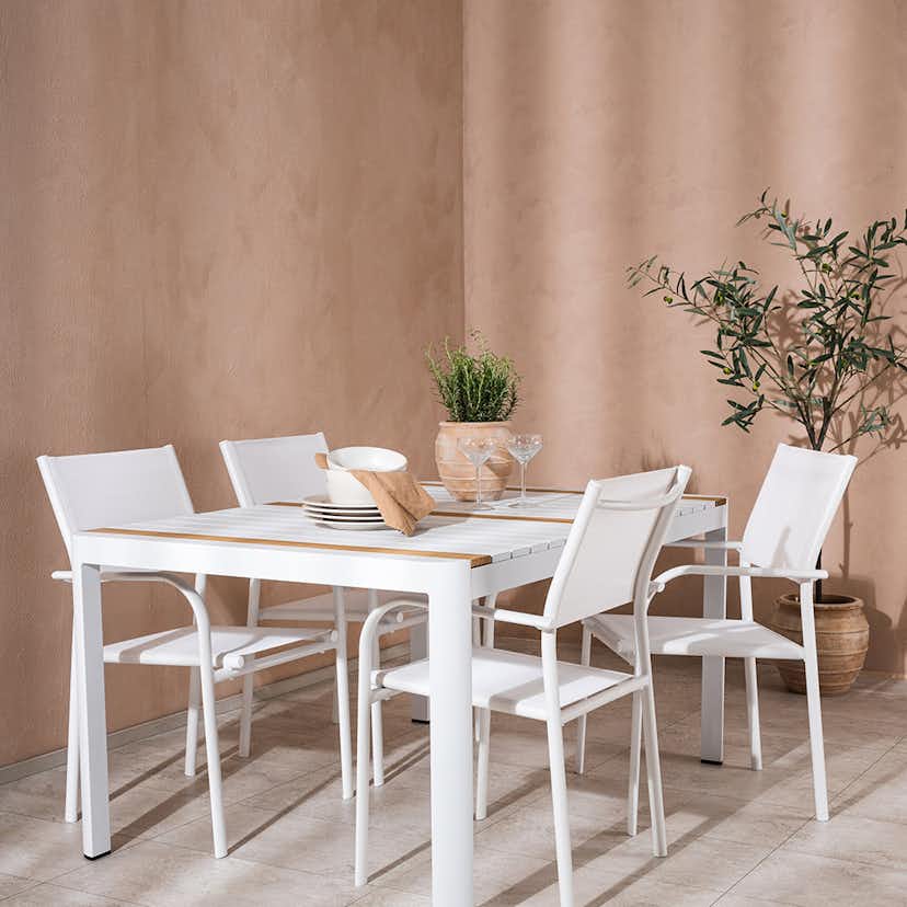 Matgrupp Venture Home Togo med 4 Santorini stolar