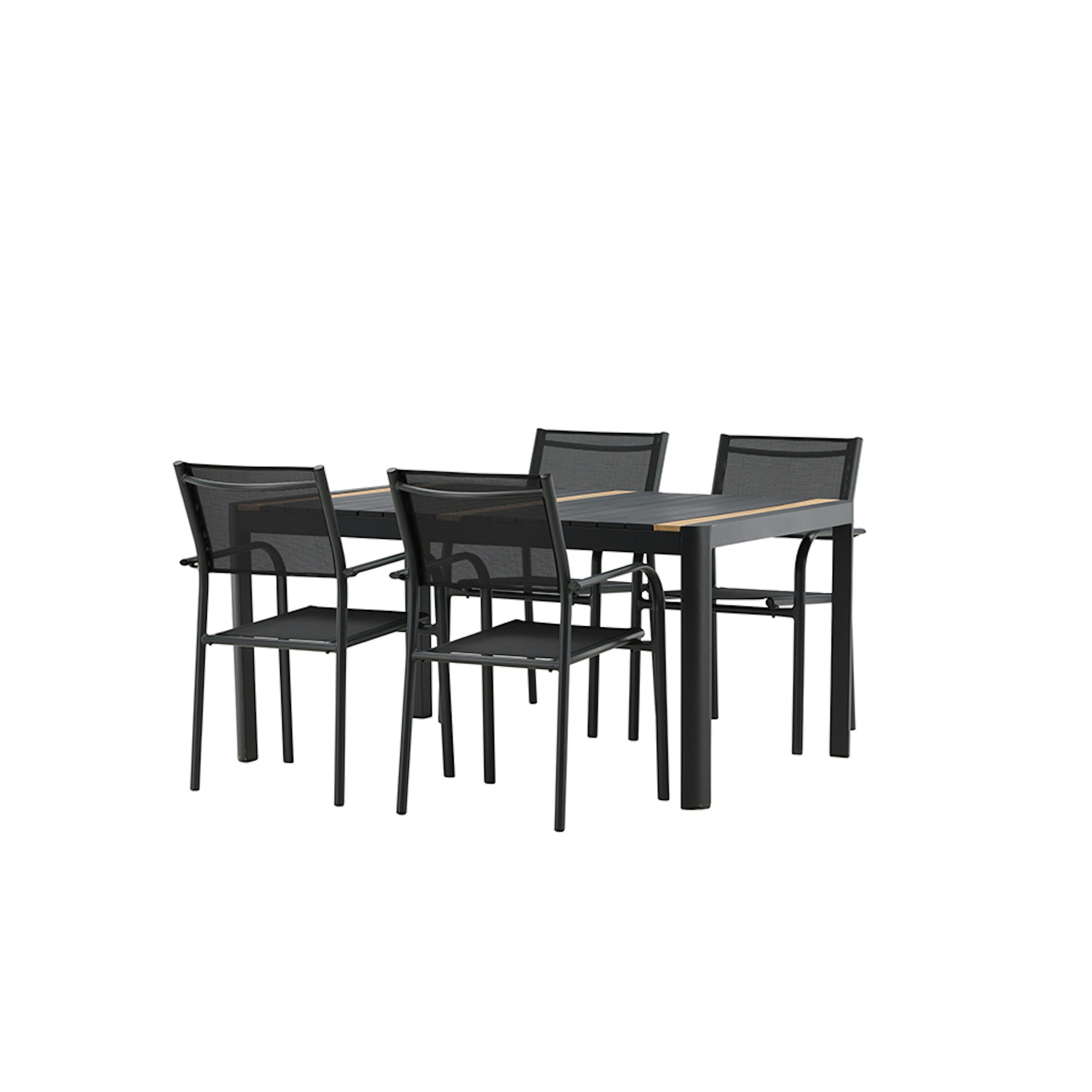 Matgrupp Utomhus Venture Home Togo med 4 Santorini Trädgårdsstolar