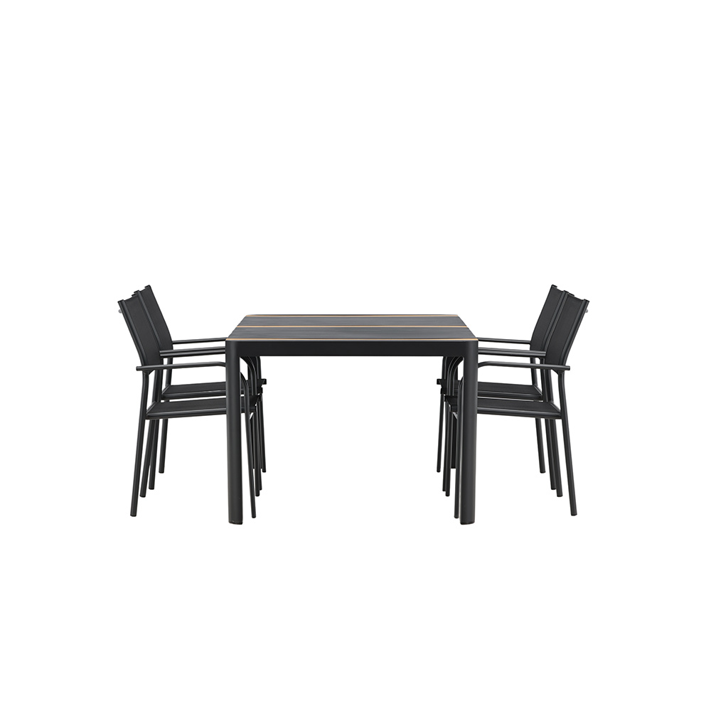 Matgrupp Utomhus Venture Home Togo med 4 Santorini Trädgårdsstolar