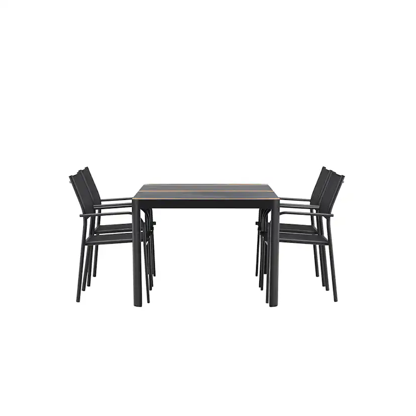 Matgrupp Utomhus Venture Home Togo med 4 Santorini Trädgårdsstolar