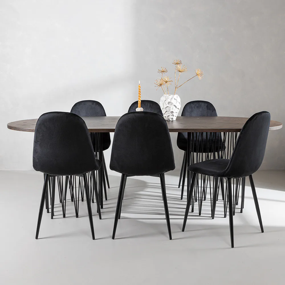 Matgrupp Venture Home Stone med 6 Polar Stolar Sammet