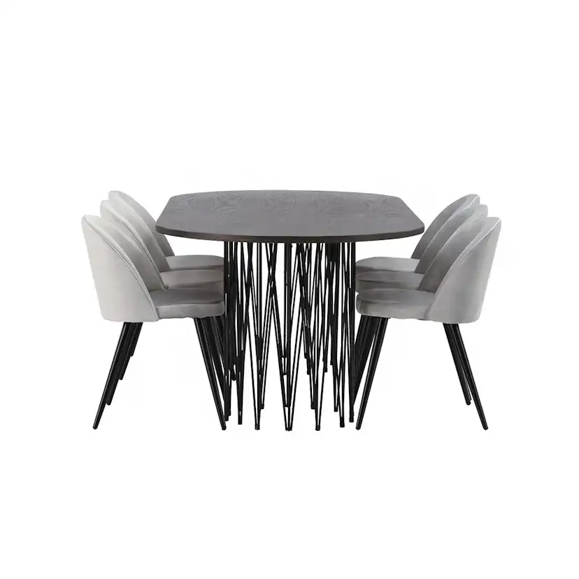 Matgrupp furniture/fashion Stone med 6 Velvet Stolar