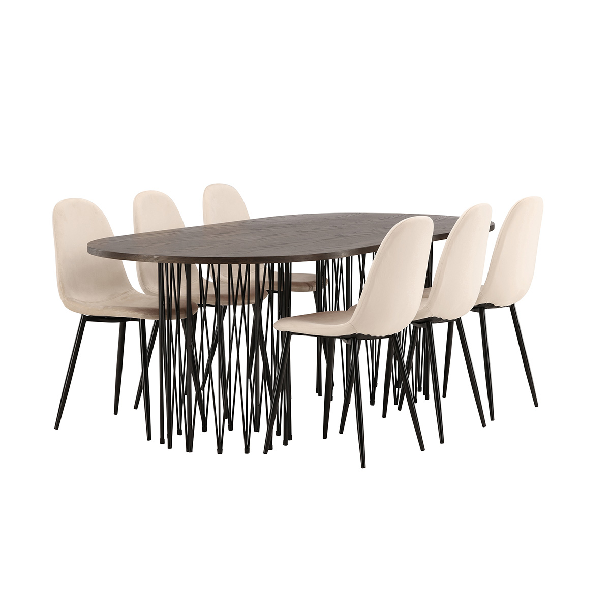 Matgrupp Venture Home Stone med 6 Polar Stolar Sammet