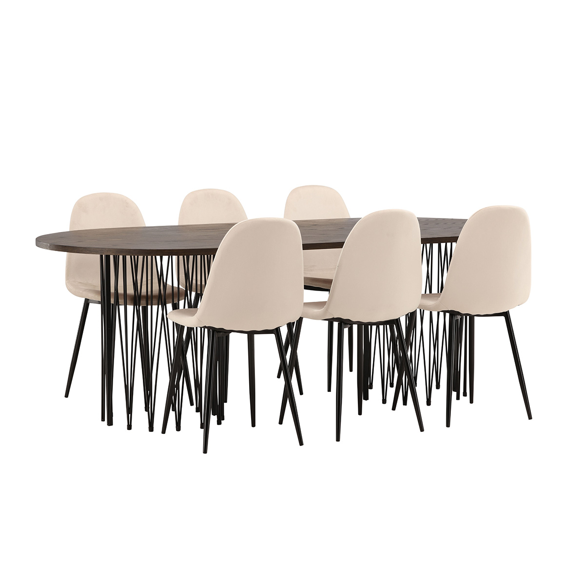 Matgrupp Venture Home Stone med 6 Polar Stolar Sammet