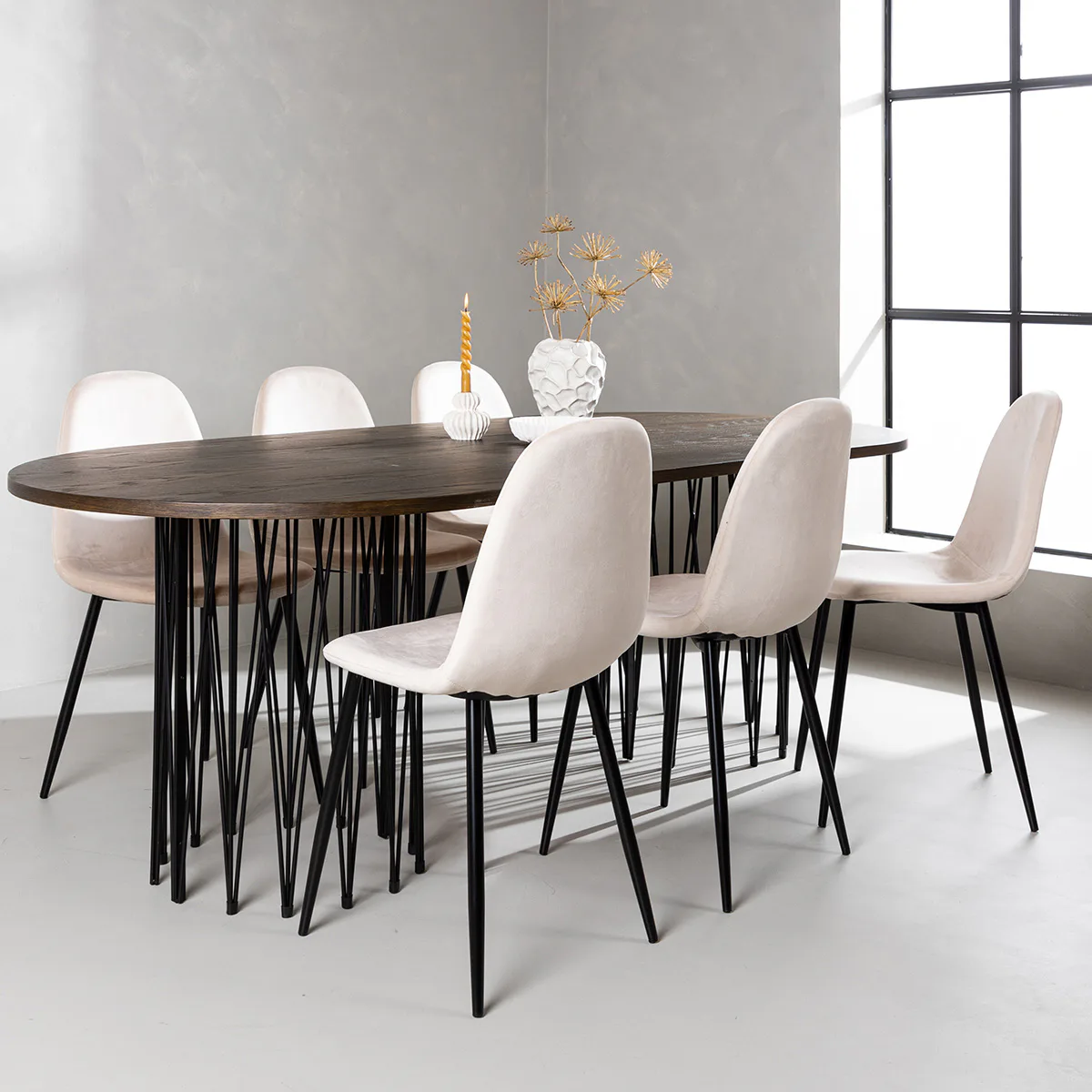 Matgrupp Venture Home Stone med 6 Polar Stolar Sammet