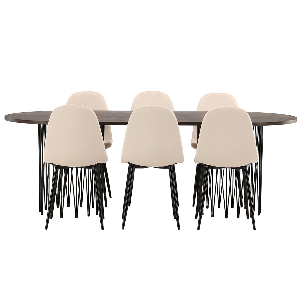 Matgrupp Venture Home Stone med 6 Polar Stolar Sammet