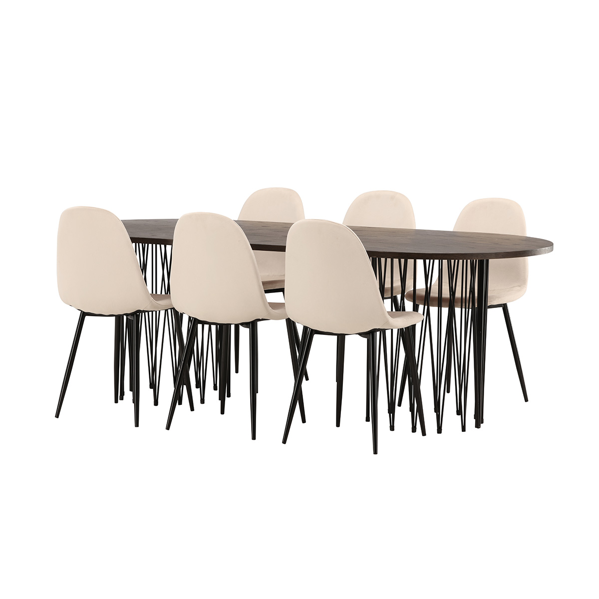 Matgrupp Venture Home Stone med 6 Polar Stolar Sammet