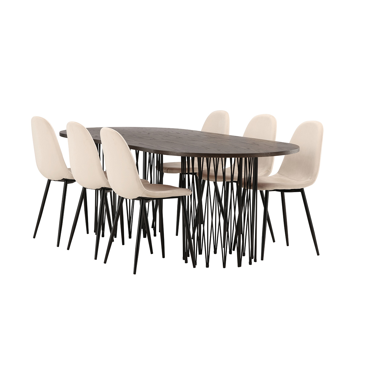 Matgrupp Venture Home Stone med 6 Polar Stolar Sammet